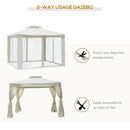 Oasis 3 m x 3 m 2 Tier Draper Garden Gazebo/ Marquee - Cream