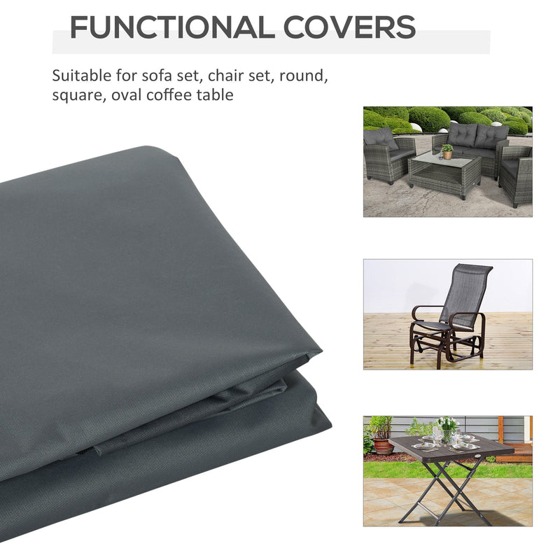 Outsunny Water Resistant Rattan Furniture Cover -  Grey