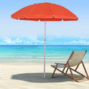 Oasis 1.9 m Beach Umbrella Parasol with Adjustable Angle and Carry Bag - Orange