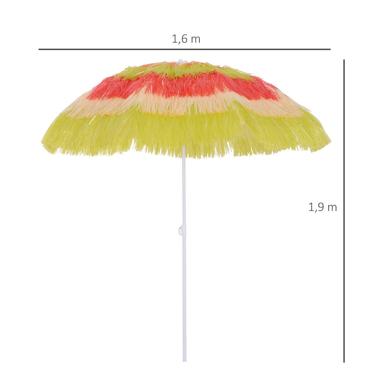 Oasis Hawaiian Style Garden Umbrella Parasol with Tilt - Multi Colour