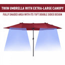 Oasis 4.6 M Double-Sided Umbrella Parasol - Wine Red