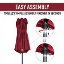Oasis 4.6 M Double-Sided Umbrella Parasol - Wine Red