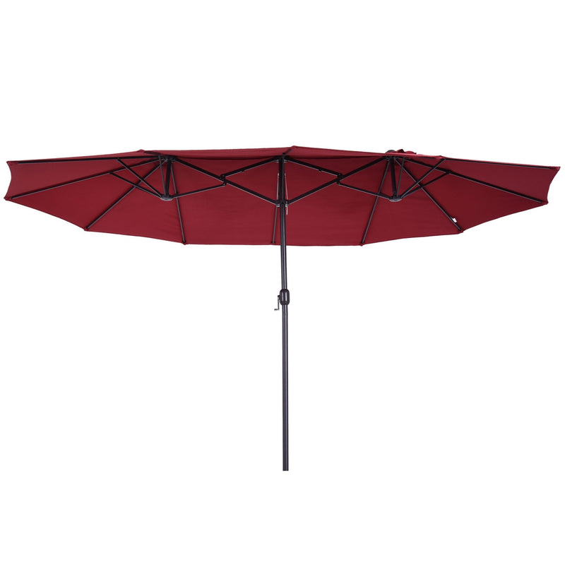 Oasis 4.6 m Double-Sided Umbrella Parasol - Wine Red