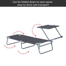 Outsunny Sun lounge With Sun Shade - Grey