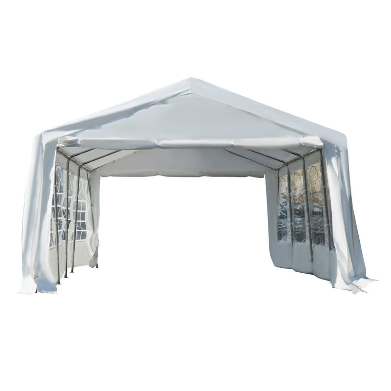 Outsunny 8m x 4m Garden Gazebo Marquee Party Tent Wedding Portable Garage Carport Event shelter Car Canopy Outdoor Heavy Duty Steel Frame Waterproof Rot Resistant