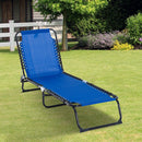 Outsunny  Sun Lounger With Pillow - Blue