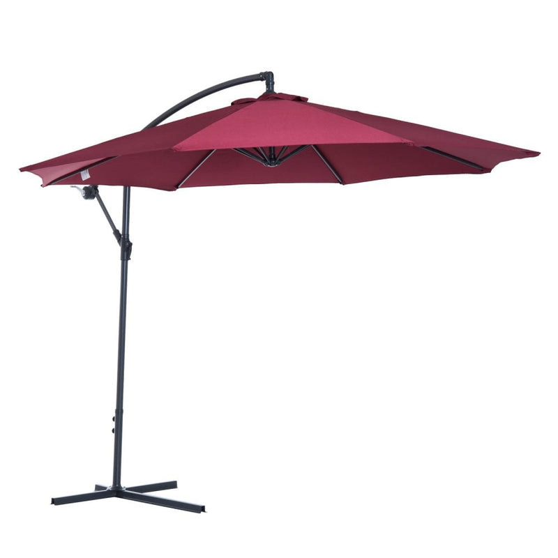 Outsunny  UV and Water Resistant Hanging Garden Parasol 3m  - Red