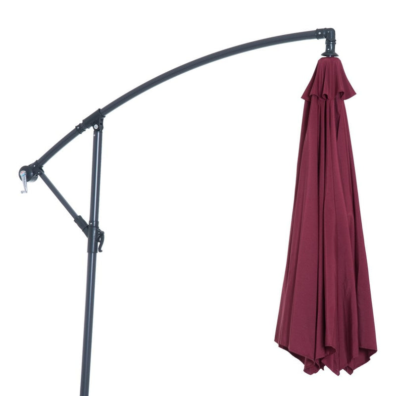 Outsunny  UV and Water Resistant Hanging Garden Parasol 3m  - Red