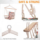 Outsunny Hanging Rope Frame Hammock Chair - Floral