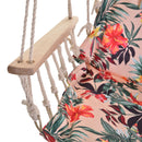 Outsunny Hanging Rope Frame Hammock Chair - Floral
