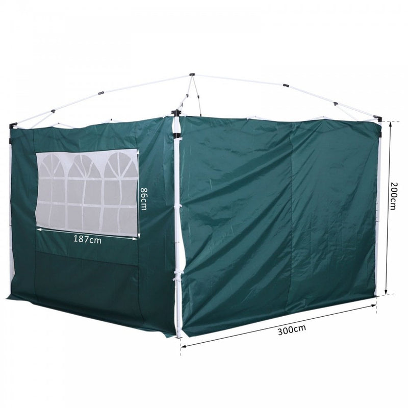 Outsunny 3m x 2m Gazebo Replacement Side Panels - Green