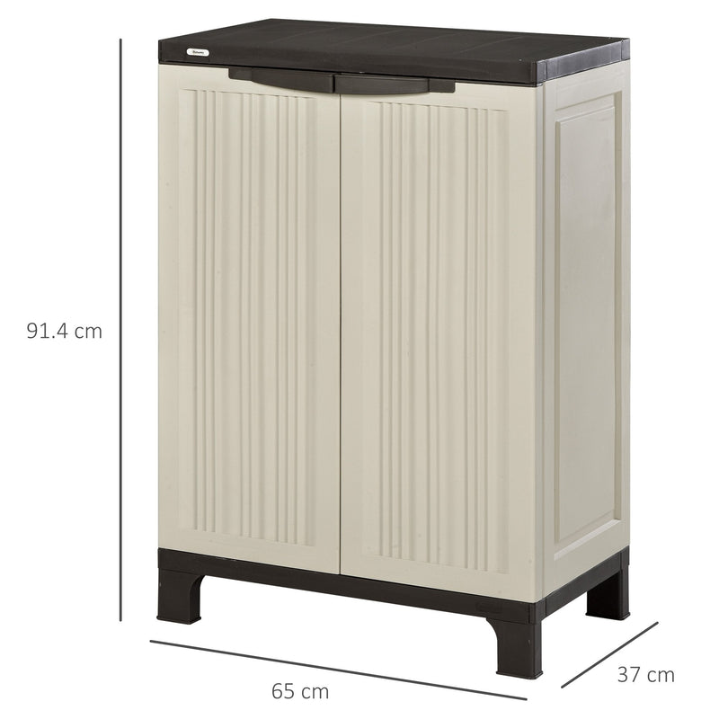 Double Door Garden Shed Cabinet - Beige