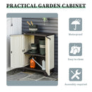 Double Door Garden Shed Cabinet - Beige