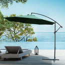 Oasis 3 m Garden Banana Hanging Parasol Umbrella - Green