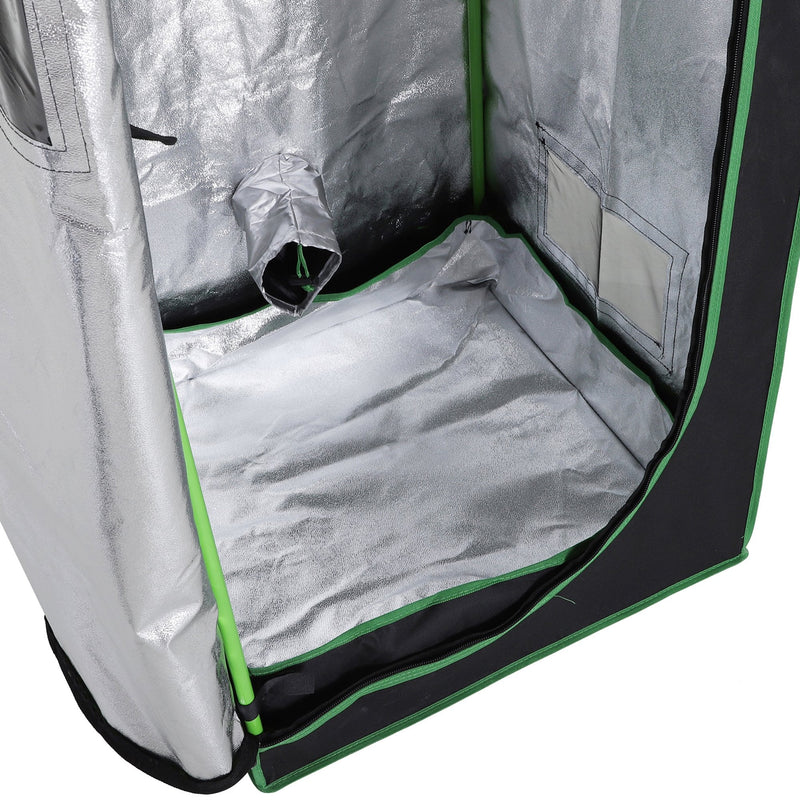 Outsunny Hydroponic Plant Grow Tent W/ Window Tool Bag 60L x 60W x 140Hcm Black