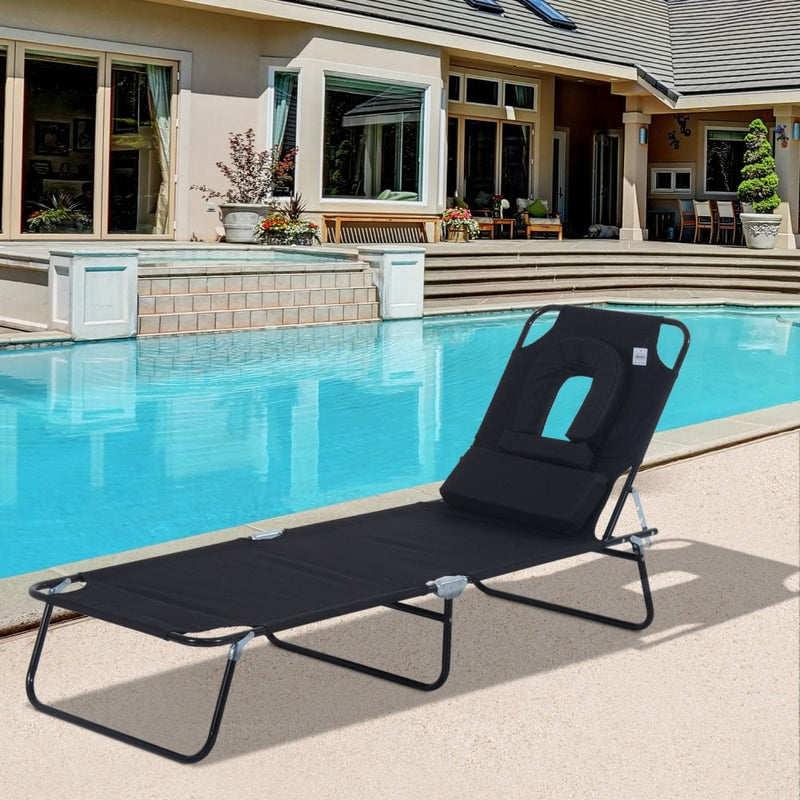 Outsunny  Sun Lounger  - Black