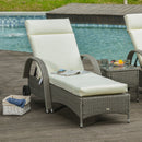 Set of 2 Non-Slip Sun Lounger Cushions - Beige