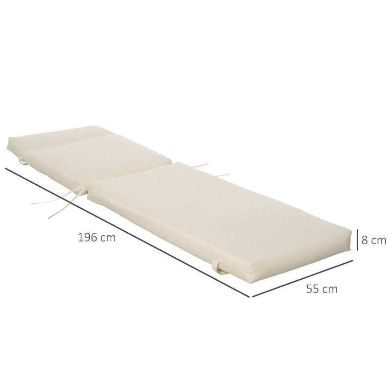Set of 2 Non-Slip Sun Lounger Cushions - Beige