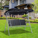 Outsunny-3 Seater Steel  Swing Bench - Black