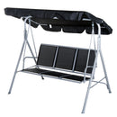 Outsunny-3 Seater Steel  Swing Bench - Black