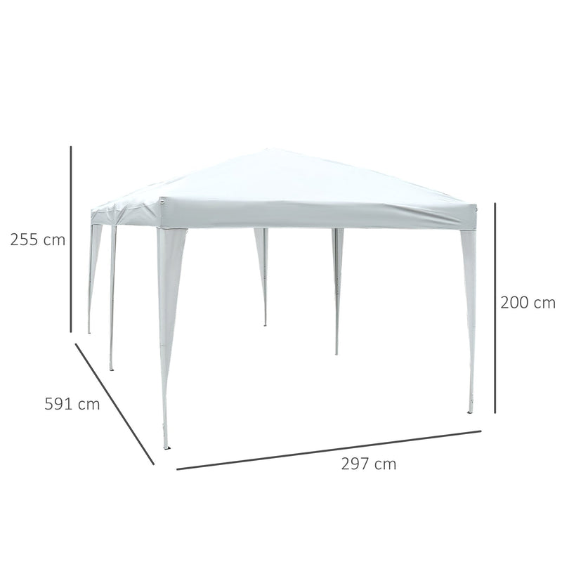6m x 3m Waterproof Pop Up Party Tent / Marquee - White