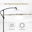 Outdoor Umbrella Parasol with LED Solar Lights - Cream