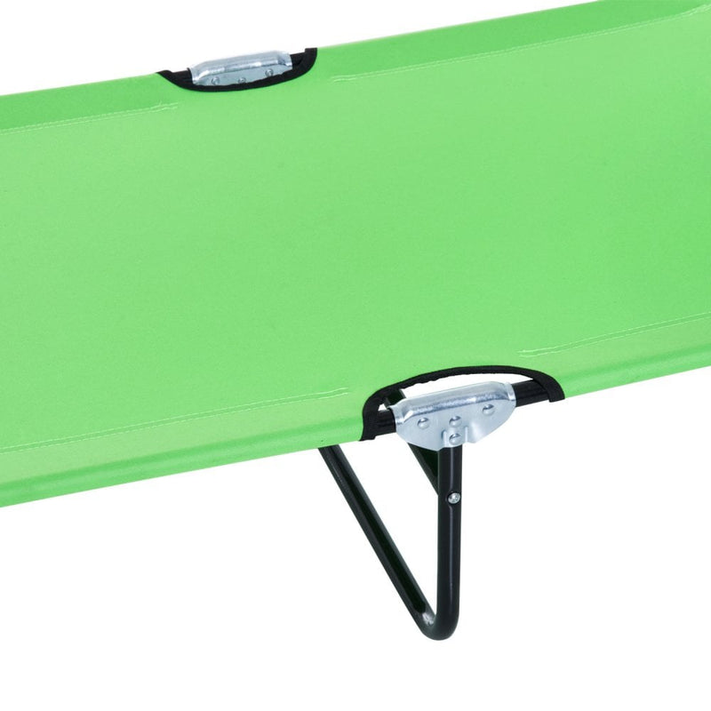 Outsunny  Sun Lounger with Pillow Reading Hole - Green