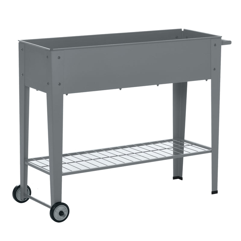 Outsunny Raised Garden Bed with Wheels and Bottom Shelf Outdoor 104 x 39 x 80cm