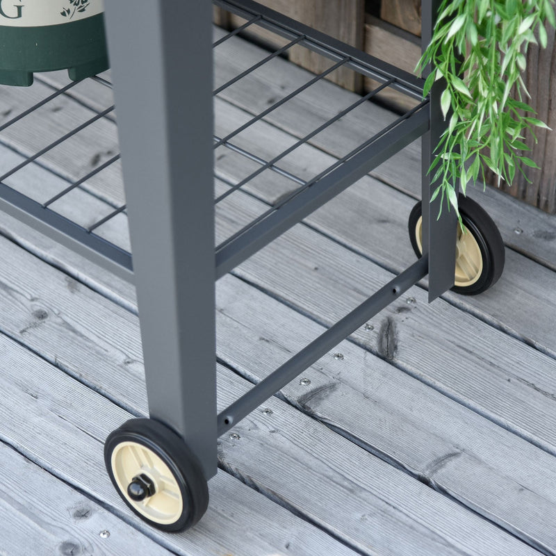 Outsunny Raised Garden Bed with Wheels and Bottom Shelf Outdoor 104 x 39 x 80cm