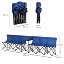 6 Seater Folding Camping Chair with Cooler Bag - Blue