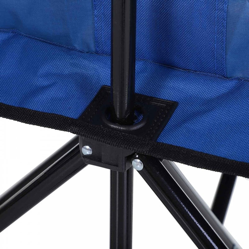 6 Seater Folding Camping Chair with Cooler Bag - Blue