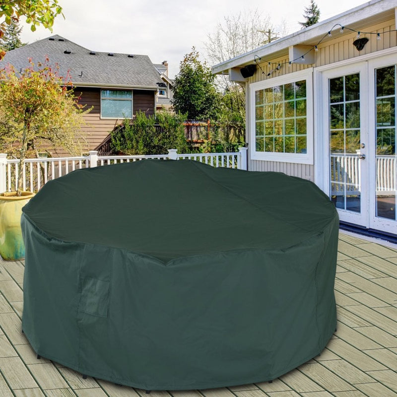 Outsunny  PVC Coated Round Furniture Cover- Green