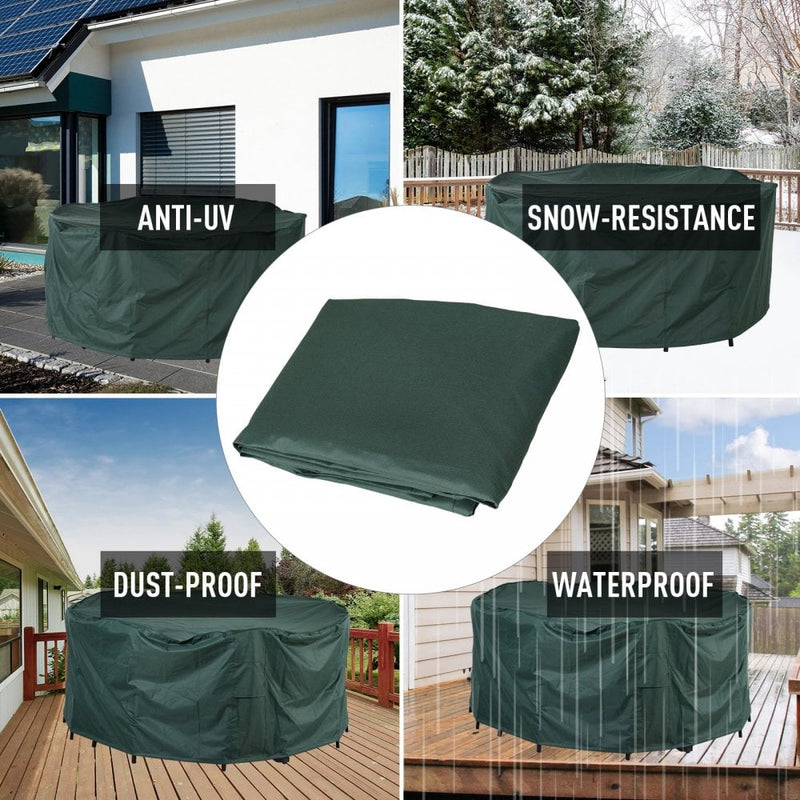 Outsunny  PVC Coated Round Furniture Cover- Green