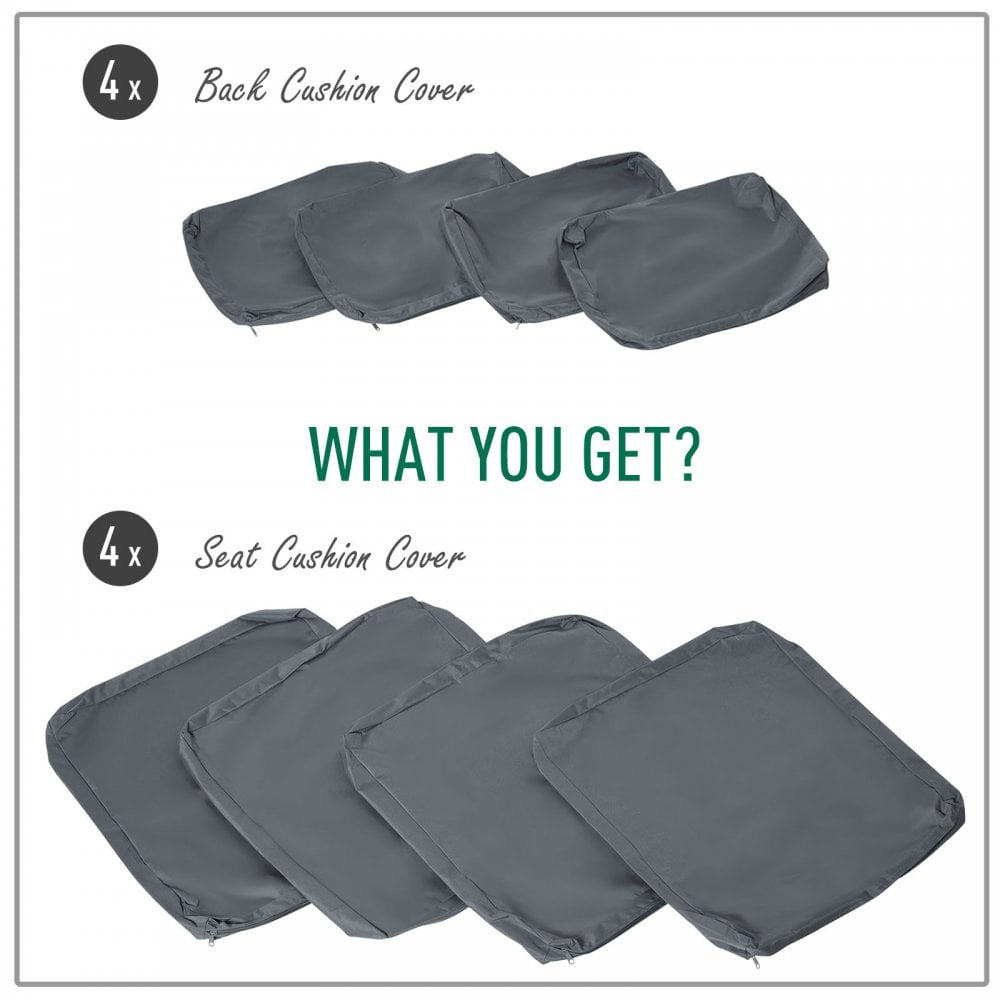 Outsunny Seat Cushion Cover Replacement Set Grey - Main Image