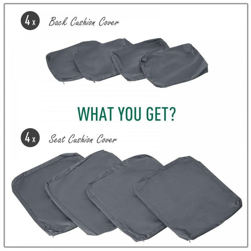 Outsunny  Seat Cushion Cover Replacement Set - Grey