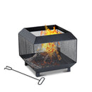 Outsunny Stove Garden Square Fire Pit Black