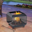 Outsunny Stove Garden Square Fire Pit Black