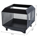 Outsunny Stove Garden Square Fire Pit Black