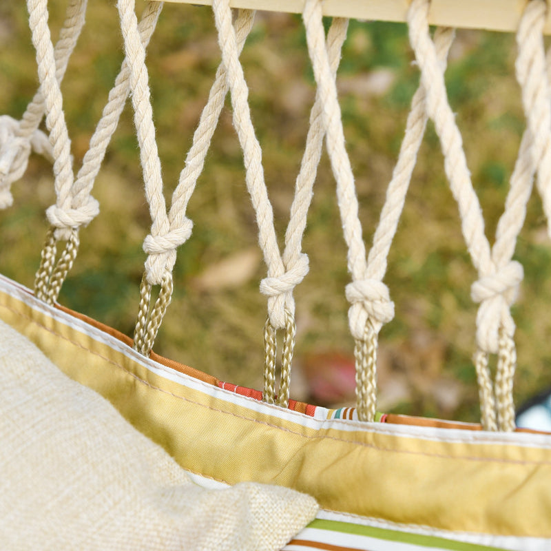 Outsunny Hanging Rope Frame Hammock Chair - Stripe