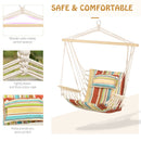 Outsunny Hanging Rope Frame Hammock Chair - Stripe