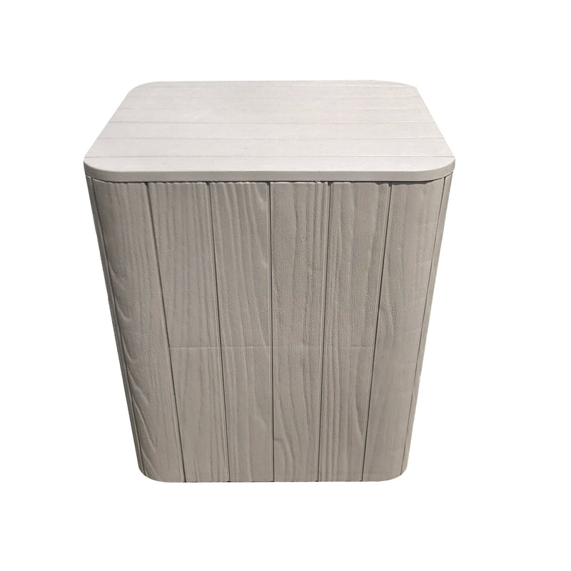 Garden Wood Effect Square Storage Table - Grey