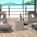 Garden Wood Effect Square Storage Table - Grey