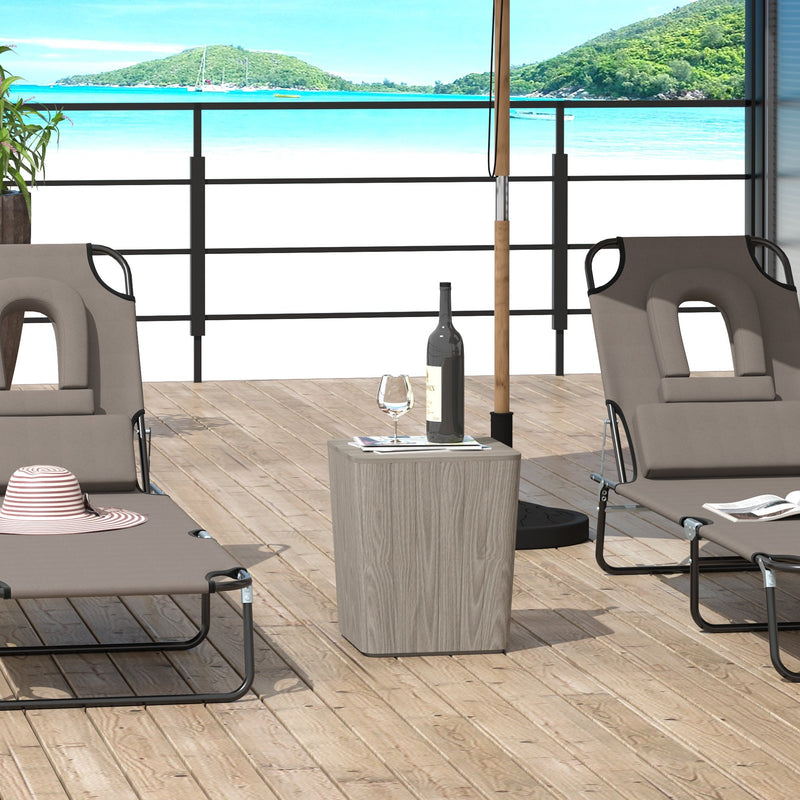 Garden Wood Effect Square Storage Table - Grey