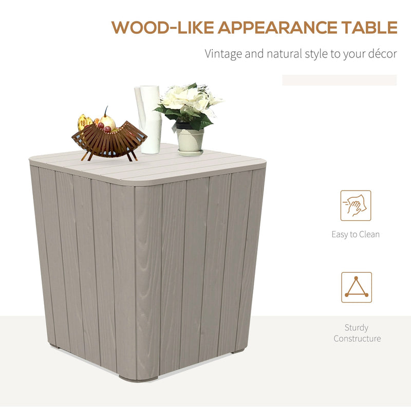 Garden Wood Effect Square Storage Table - Grey