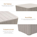 Garden Wood Effect Square Storage Table - Grey