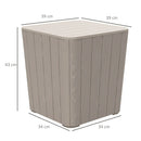 Garden Wood Effect Square Storage Table - Grey