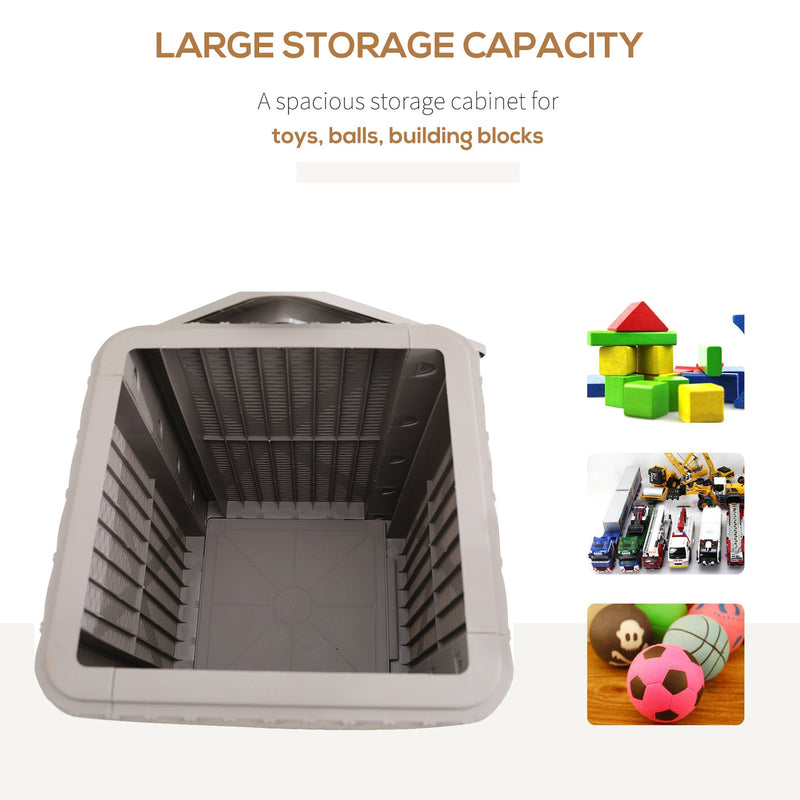 Garden Wood Effect Square Storage Table - Grey