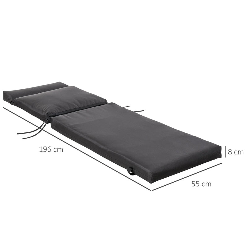 Set of 2 Non-Slip Sun Lounger Cushions - Black