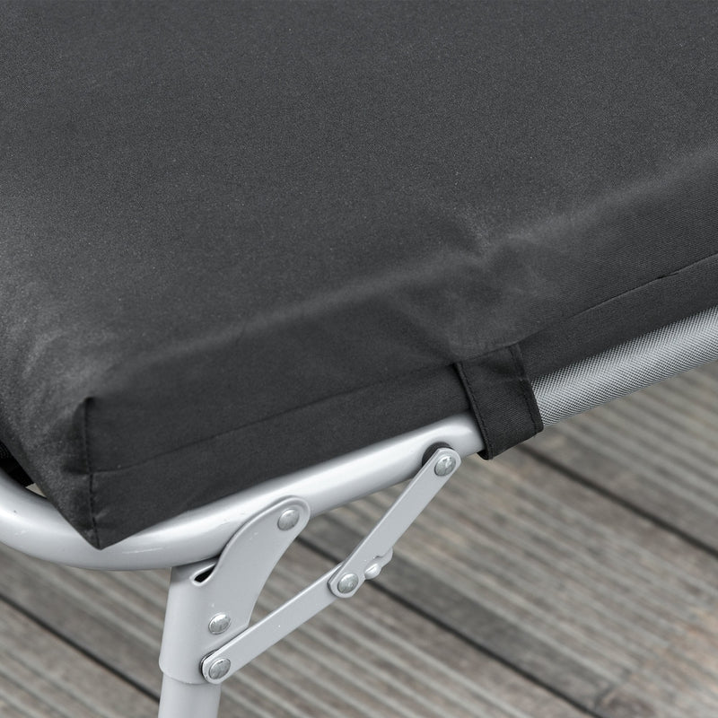 Set of 2 Non-Slip Sun Lounger Cushions - Black