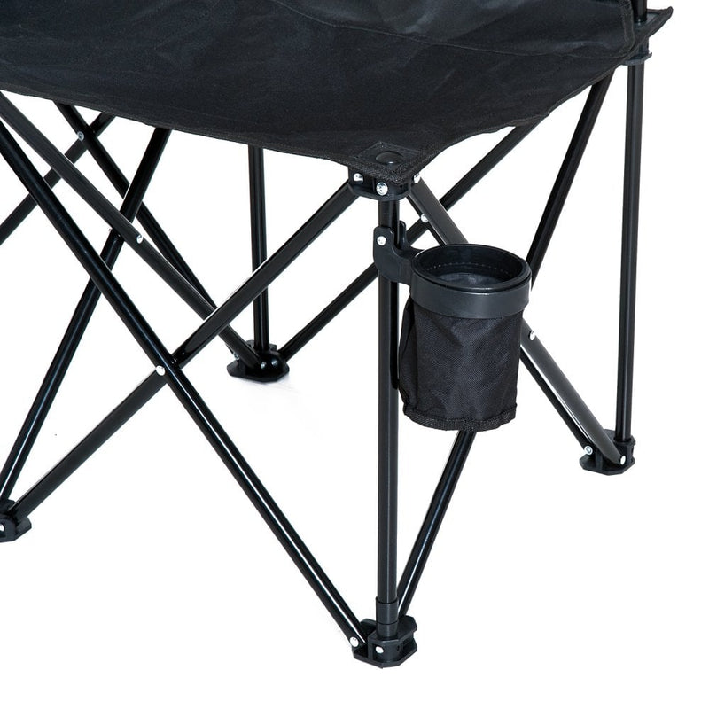 6 Seater Folding Camping Portable Chair with Carry Bag - Black